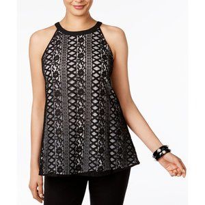 NWOT Alfani Lace Overlay Halter Top Size 14w